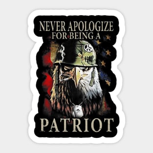 Never Apologize For Being A Patriot For Christmas Sticker